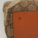 GUCCI GG Canvas Tote Bag Beige Silver 120840 Auth 121608-6