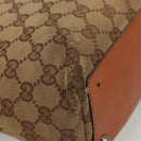 GUCCI GG Canvas Tote Bag Beige Silver 120840 Auth 121608-10