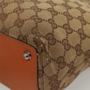 GUCCI GG Canvas Tote Bag Beige Silver 120840 Auth 121608-15