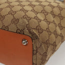 GUCCI GG Canvas Tote Bag Beige Silver 120840 Auth 121608-17
