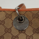 GUCCI GG Canvas Tote Bag Beige Silver 120840 Auth 121608-18