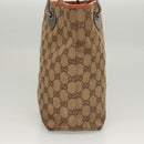 GUCCI GG Canvas Tote Bag Beige Silver 120840 Auth 121608-4