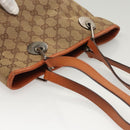 GUCCI GG Canvas Tote Bag Beige Silver 120840 Auth 121608-8