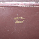 GUCCI Shoulder Bag Leather Brown Gold Auth 121613-20