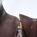 GUCCI Shoulder Bag Leather Brown Gold Auth 121613-11