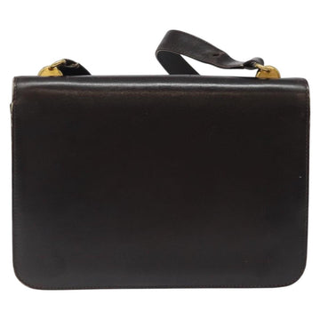 GUCCI Shoulder Bag Leather Brown Gold Auth 121613 - 0