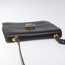 GUCCI Shoulder Bag Leather Brown Gold Auth 121613-6