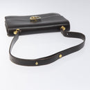 GUCCI Shoulder Bag Leather Brown Gold Auth 121613-7