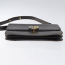 GUCCI Shoulder Bag Leather Brown Gold Auth 121613-5