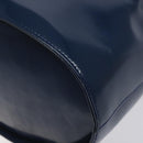 Salvatore Ferragamo Shoulder Bag Patent leather Blue Silver Auth 121614-9