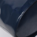 Salvatore Ferragamo Shoulder Bag Patent leather Blue Silver Auth 121614-14