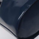 Salvatore Ferragamo Shoulder Bag Patent leather Blue Silver Auth 121614-16