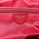 CELINE Hand Bag Nylon Red Gold Auth 121616-17