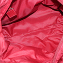 CELINE Hand Bag Nylon Red Gold Auth 121616-11