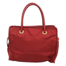 CELINE Hand Bag Nylon Red Gold Auth 121616-2