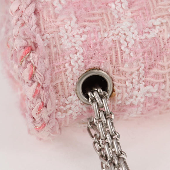 CHANEL Chain Matelasse 23 2.55 Shoulder Bag tweed Pink CC Auth 121623SM