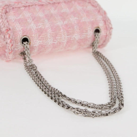 CHANEL Chain Matelasse 23 2.55 Shoulder Bag tweed Pink CC Auth 121623SM