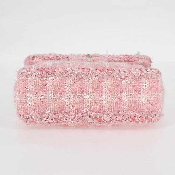 CHANEL Chain Matelasse 2.55 Shoulder Bag Tweed Pink CC Auth 121623AM