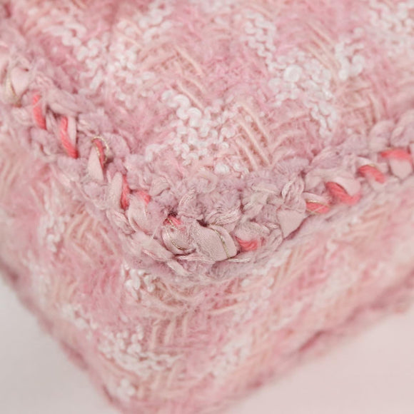 CHANEL Chain Matelasse 2.55 Shoulder Bag Tweed Pink CC Auth 121623AM