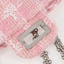 CHANEL Chain Matelasse 2.55 Shoulder Bag Tweed Pink CC Auth 121623AM-25