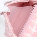 CHANEL Chain Matelasse 2.55 Shoulder Bag Tweed Pink CC Auth 121623AM-9