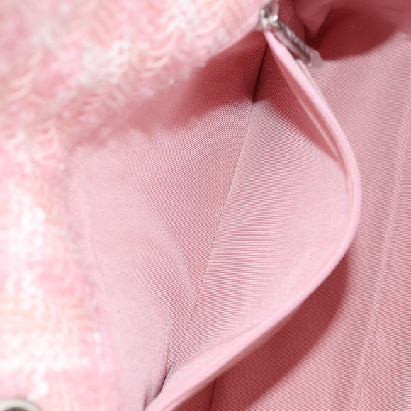 CHANEL Chain Matelasse 2.55 Shoulder Bag Tweed Pink CC Auth 121623AM