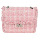 CHANEL Chain Matelasse 23 2.55 Shoulder Bag tweed Pink CC Auth 121623SM-13