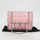CHANEL Chain Matelasse 2.55 Shoulder Bag Tweed Pink CC Auth 121623AM-12