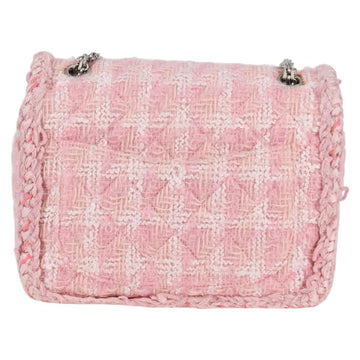 CHANEL Chain Matelasse 2.55 Shoulder Bag Tweed Pink CC Auth 121623AM - 0