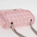 CHANEL Chain Matelasse 2.55 Shoulder Bag Tweed Pink CC Auth 121623AM-14