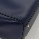 PRADA Shoulder Bag Safiano Leather Blue Gold Auth 121634-15