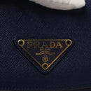 PRADA Shoulder Bag Safiano Leather Blue Gold Auth 121634-8