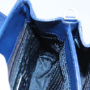 PRADA Shoulder Bag Safiano Leather Blue Gold Auth 121634-18
