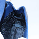 PRADA Shoulder Bag Safiano Leather Blue Gold Auth 121634-21