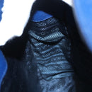 PRADA Shoulder Bag Safiano Leather Blue Gold Auth 121634-22