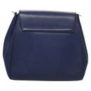 PRADA Shoulder Bag Safiano Leather Blue Gold Auth 121634-2