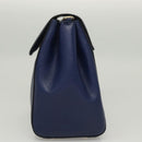 PRADA Shoulder Bag Safiano Leather Blue Gold Auth 121634-3