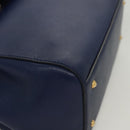 PRADA Shoulder Bag Safiano Leather Blue Gold Auth 121634-7