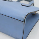 GUCCI Hand Bag Leather 2way Blue Gold 443089 Auth 121644-9