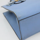 GUCCI Hand Bag Leather 2way Blue Gold 443089 Auth 121644-14