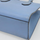 GUCCI Hand Bag Leather 2way Blue Gold 443089 Auth 121644-15