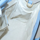GUCCI Hand Bag Leather 2way Blue Gold 443089 Auth 121644-19