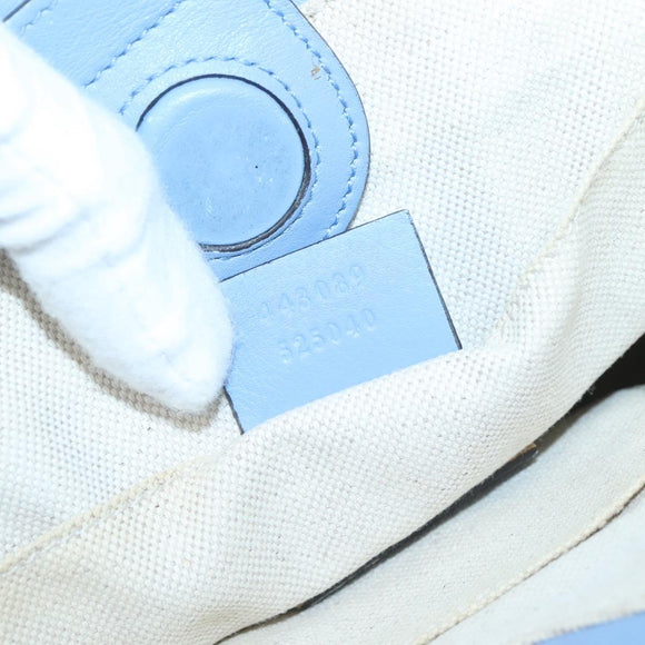 GUCCI Hand Bag Leather 2way Blue Gold 443089 Auth 121644