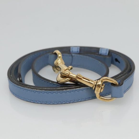 GUCCI Hand Bag Leather 2way Blue Gold 443089 Auth 121644