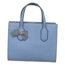 GUCCI Hand Bag Leather 2way Blue Gold 443089 Auth 121644-13