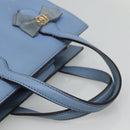GUCCI Hand Bag Leather 2way Blue Gold 443089 Auth 121644-7