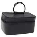 GUCCI Vanity Pouch Leather Black Silver Auth 121646-1