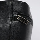 GUCCI Vanity Pouch Leather Black Silver Auth 121646-9