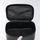 GUCCI Vanity Pouch Leather Black Silver Auth 121646-10
