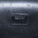 GUCCI Vanity Pouch Leather Black Silver Auth 121646-12